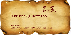Dudinszky Bettina névjegykártya