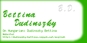bettina dudinszky business card